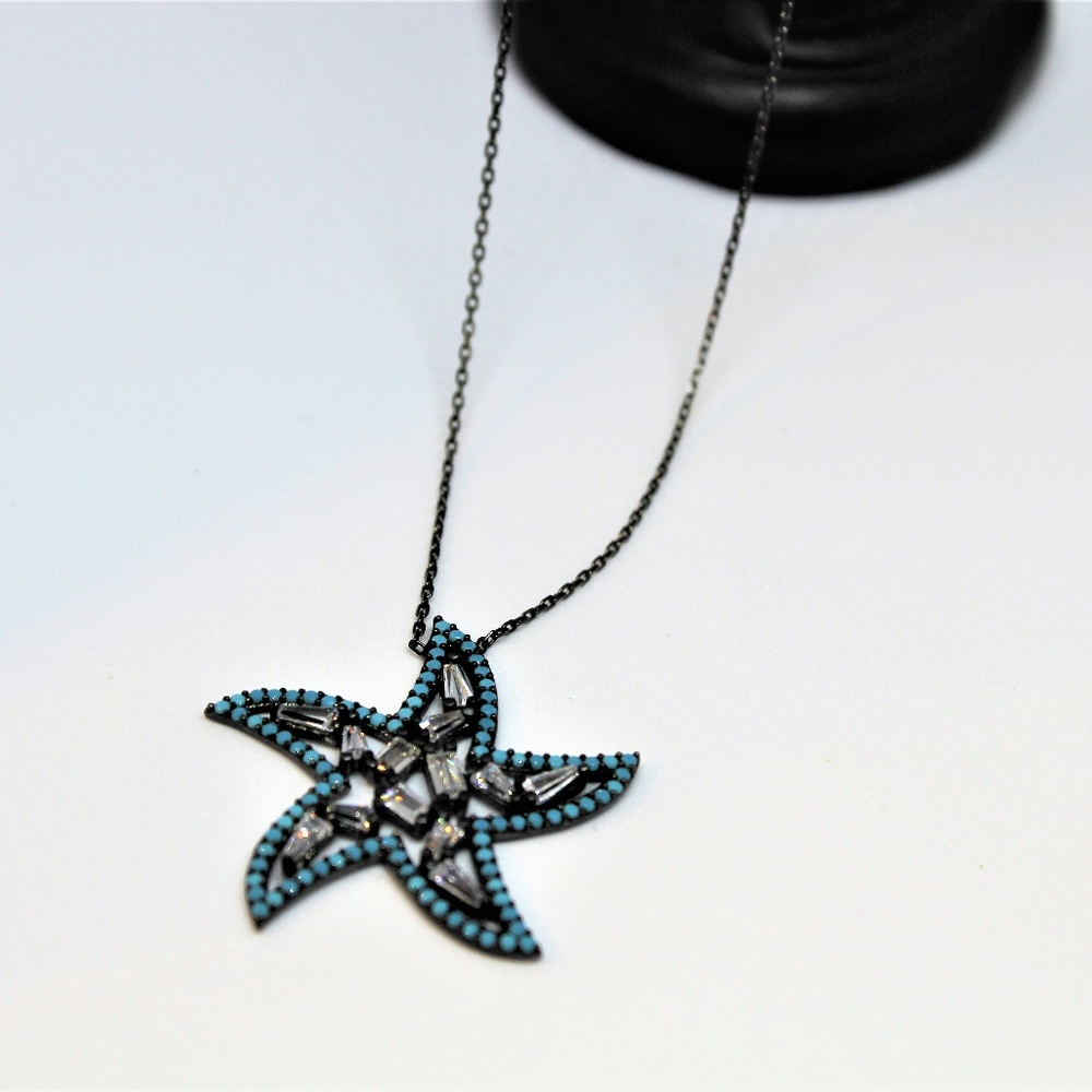 Turquoise star pendant necklace